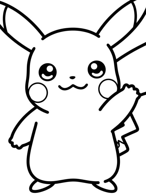 Desenho de Smiling Pikachu Waving para colorir e imprimir grátis