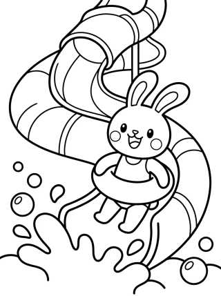 Desenho de Fun Pool Water Slide para colorir e imprimir grátis