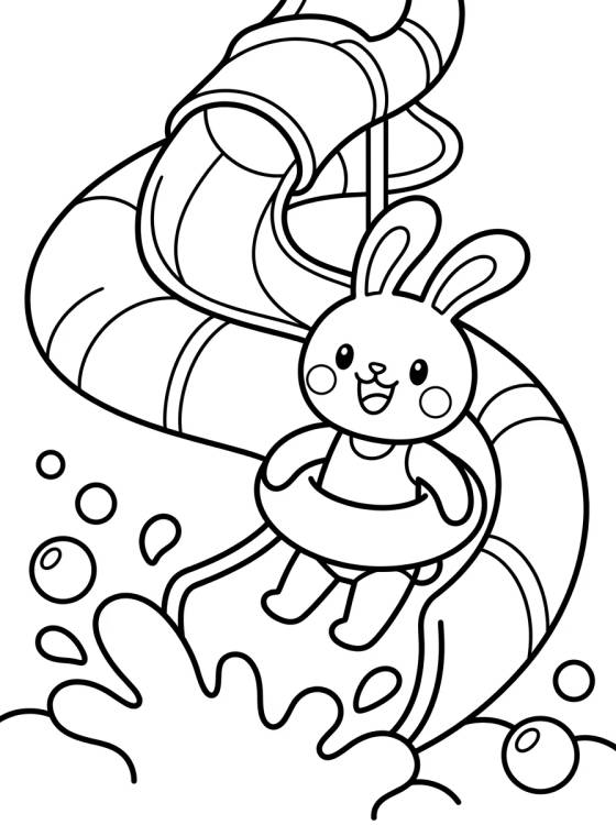 Desenho de Fun Pool Water Slide para colorir e imprimir grátis