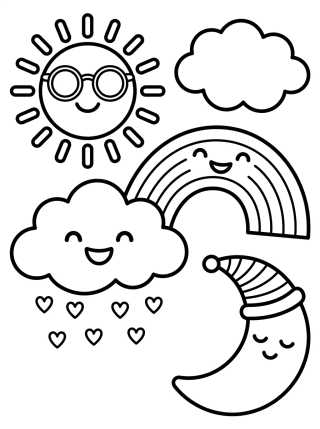 Desenho de Smiling Weather Stickers para colorir e imprimir grátis