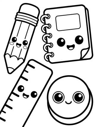 Desenho de School Supplies Sticker Set para colorir e imprimir grátis