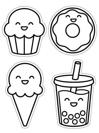 Coleção de desenhos para colorir: Cute Planner & Stickers
