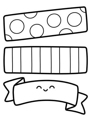 Desenho de Decorative Washi Tapes and Banners para colorir e imprimir grátis