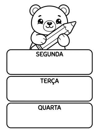 Desenho de Cute Animal Weekly Planner para colorir e imprimir grátis