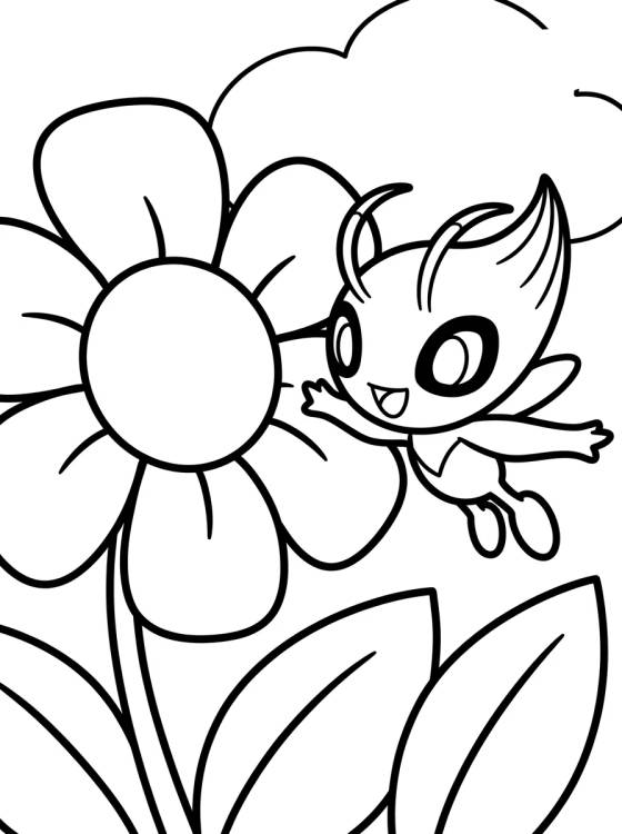 Desenho de Celebi in the Forest para colorir e imprimir grátis