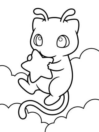 Desenho de Cute Floating Mew para colorir e imprimir grátis
