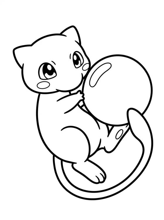 Desenho de Kawaii Mew para colorir e imprimir grátis