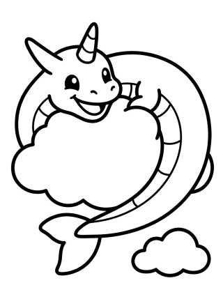 Desenho de Cute Rayquaza in the Sky para colorir e imprimir grátis