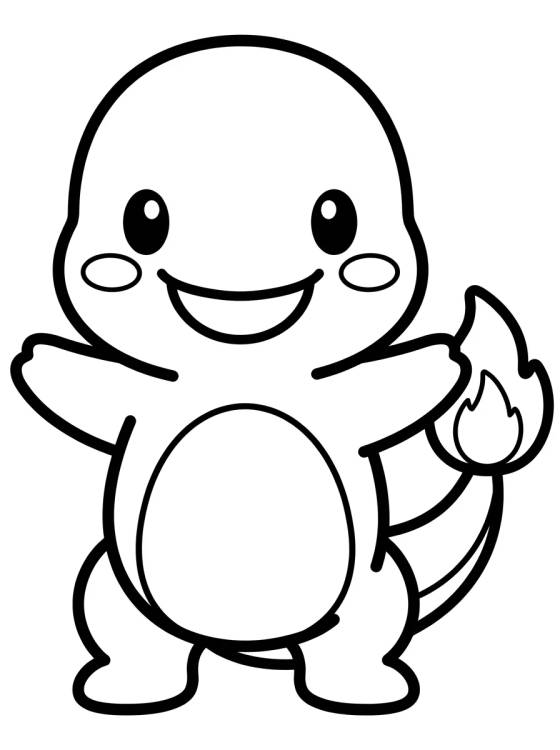 Desenho de Happy Charmander para colorir e imprimir grátis
