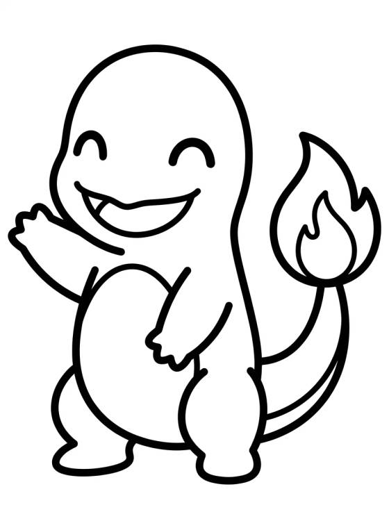 Desenho de Happy Charmander with Little Flames para colorir e imprimir grátis