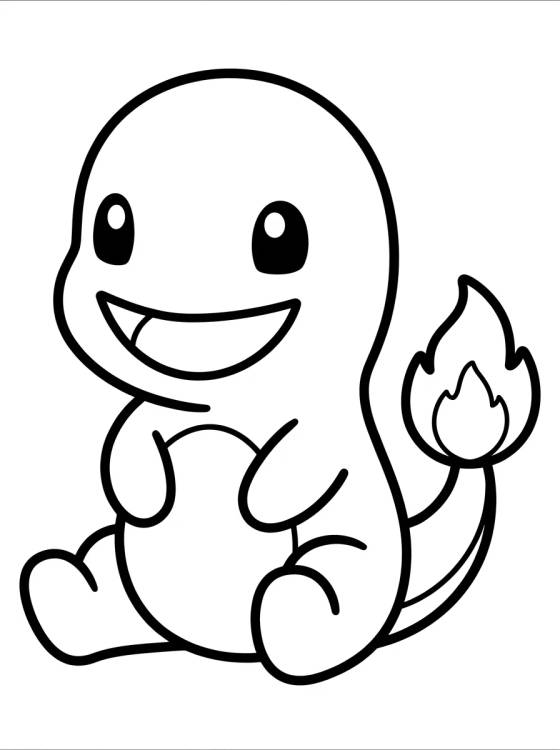 Desenho de Kawaii Smiling Charmander para colorir e imprimir grátis
