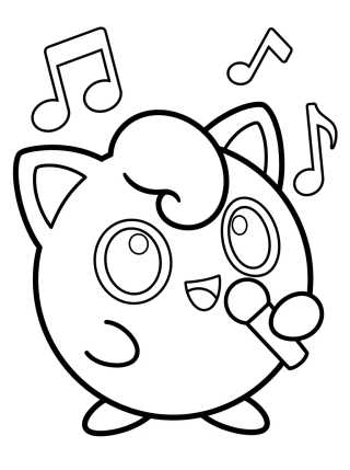 Desenho de Jigglypuff Singing Happily para colorir e imprimir grátis
