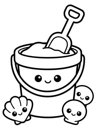 Desenho de Sand Bucket and Spade para colorir e imprimir grátis