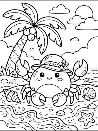 Desenho de Little Crab in the Sand para colorir e imprimir grátis
