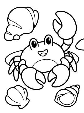 Desenho de Happy Crab in the Sand para colorir e imprimir grátis