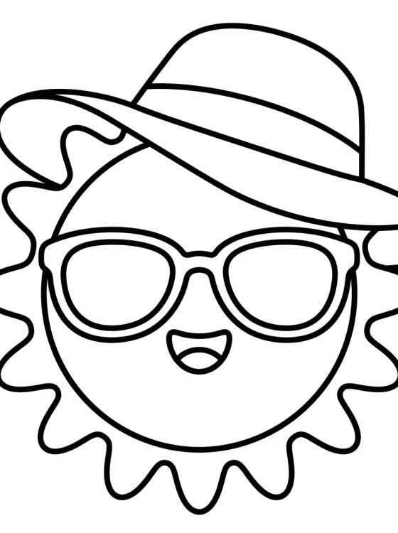 Desenho de Cute Little Sun in Sunglasses para colorir e imprimir grátis