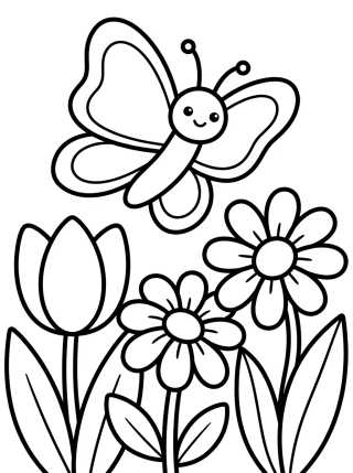 Desenho de Butterfly in the Garden para colorir e imprimir grátis