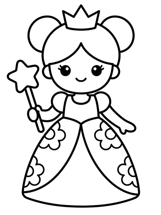 Desenho de Princess in a Flower Dress para colorir e imprimir grátis