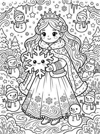 Desenho de Enchanted Ice Princess para colorir e imprimir grátis