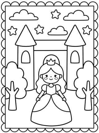 Desenho de Princess at the Magic Castle para colorir e imprimir grátis