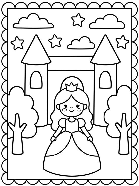 Desenho de Princess at the Magic Castle para colorir e imprimir grátis