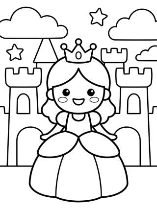 Coleção de desenhos para colorir: Cute Princesses