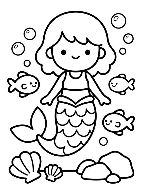 Enchanted Mermaid Princess para colorir Desenho de Enchanted Mermaid Princess para colorir e imprimir grátis