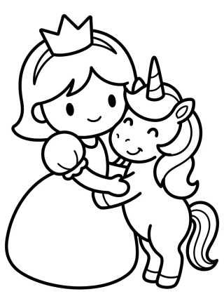 Desenho de Magical Unicorn Princess para colorir e imprimir grátis