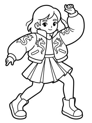 Coleção de desenhos para colorir: K-Pop Warrior Outfits