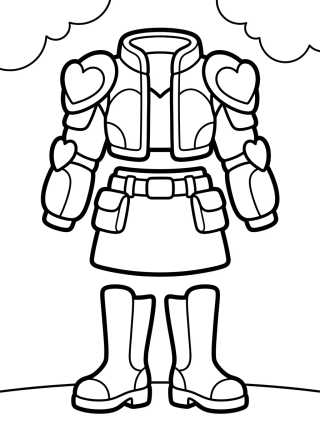 Desenho de Kawaii Armor with Stylish Boots para colorir e imprimir grátis