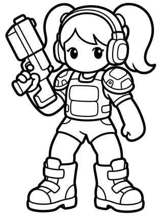 Desenho de Cyberpunk Combat Look para colorir e imprimir grátis