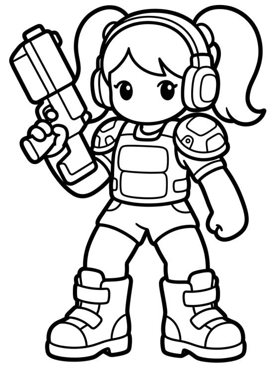 Desenho de Cyberpunk Combat Look para colorir e imprimir grátis