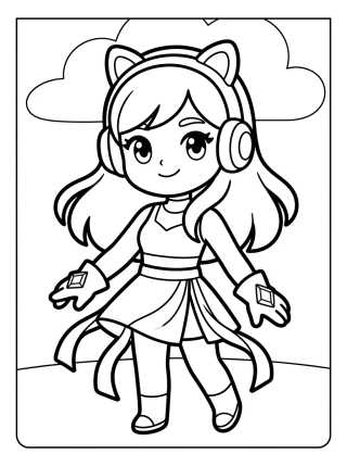 Desenho de Urban K-Pop Warrior Outfit para colorir e imprimir grátis