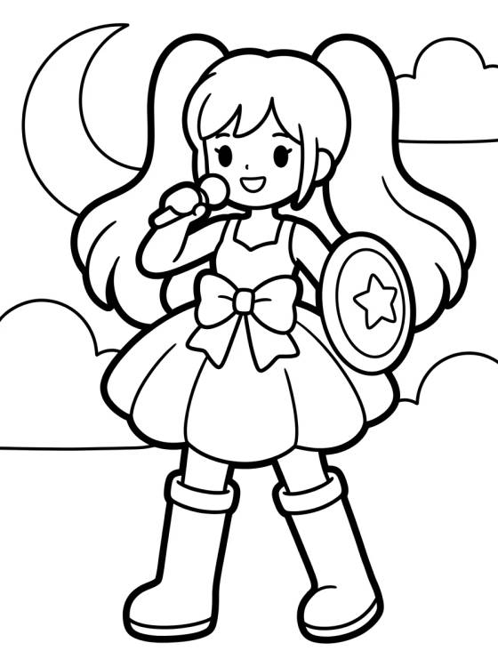 Desenho de Battle Dress and High Boots para colorir e imprimir grátis