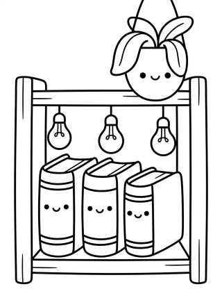 Desenho de Magical Bookshelf para colorir e imprimir grátis