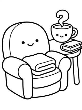 Desenho de Armchair and Warm Tea para colorir e imprimir grátis