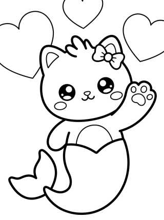 Desenho de Cute Waving MerCat para colorir e imprimir grátis