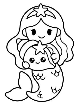 Desenho de MerCat with Magic Shell para colorir e imprimir grátis