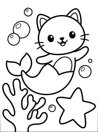 Desenho de MerCat Swimming in the Undersea Spa para colorir e imprimir grátis