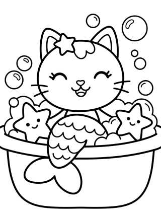 Desenho de MerCat Swimming in the Spa para colorir e imprimir grátis