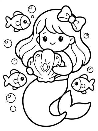Desenho de MerCat Holding a Magic Shell para colorir e imprimir grátis