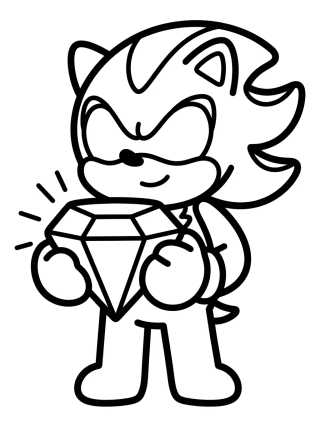 Desenho de Shadow the Hedgehog with Chaos Emerald para colorir e imprimir grátis