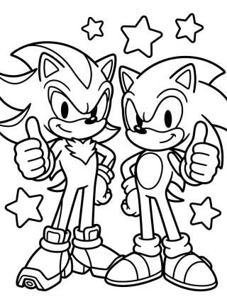 Desenho de Shadow and Sonic Best Friends para colorir e imprimir grátis