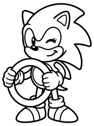 Desenho de Sonic with Golden Ring para colorir e imprimir grátis