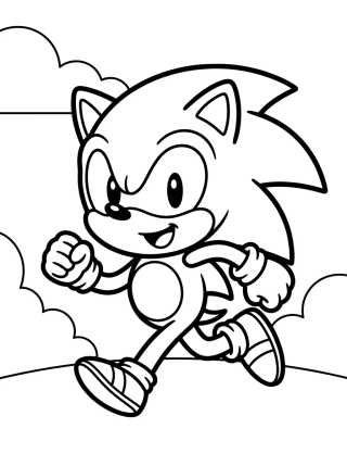 Desenho de Super Cute Running Sonic para colorir e imprimir grátis