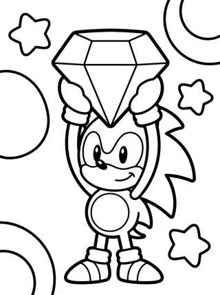 Desenho de Sonic and the Chaos Emerald para colorir e imprimir grátis