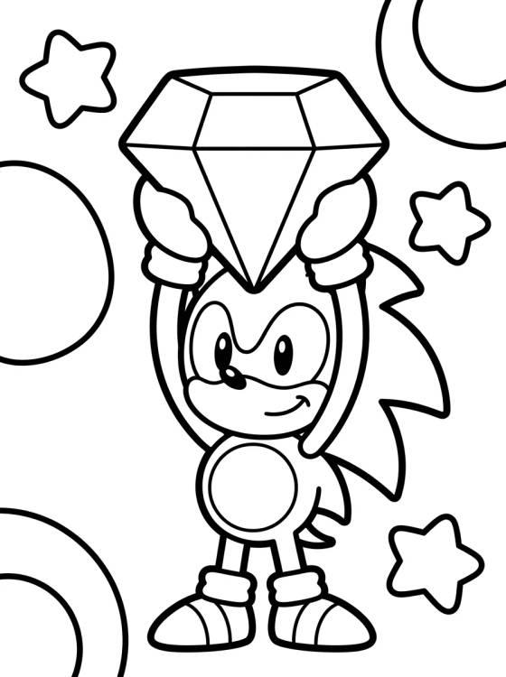 Desenho de Sonic and the Chaos Emerald para colorir e imprimir grátis