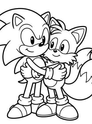 Desenho de Sonic and Tails Best Friends para colorir e imprimir grátis