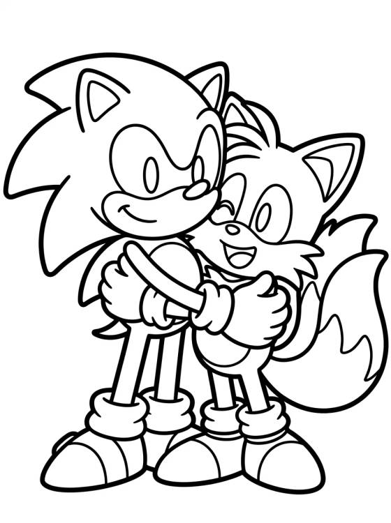 Desenho de Sonic and Tails Best Friends para colorir e imprimir grátis