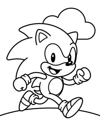 Desenho de Cute Running Sonic para colorir e imprimir grátis